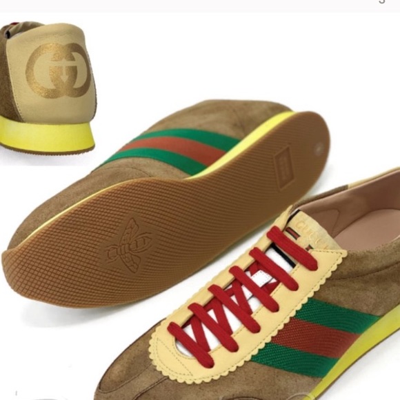Gucci Other - New Gucci sneakers shoes beige red green 11.5